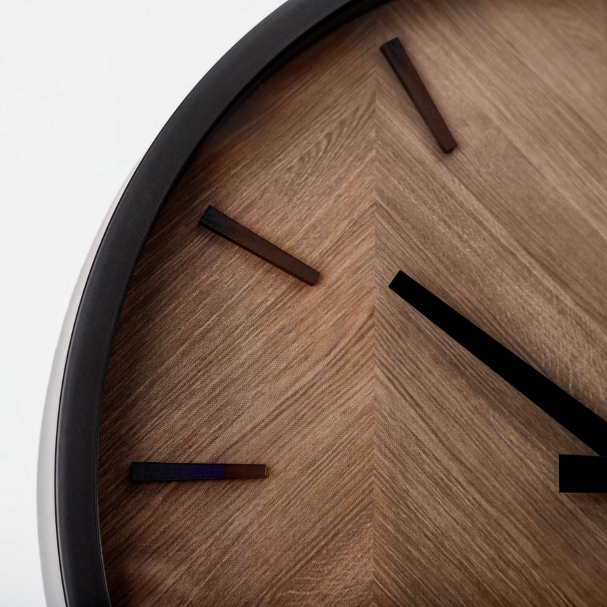 Zidni sat prečnika 30 cm 1xAA crni/braon