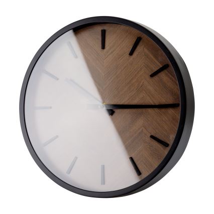 Zidni sat prečnika 30 cm 1xAA crni/braon