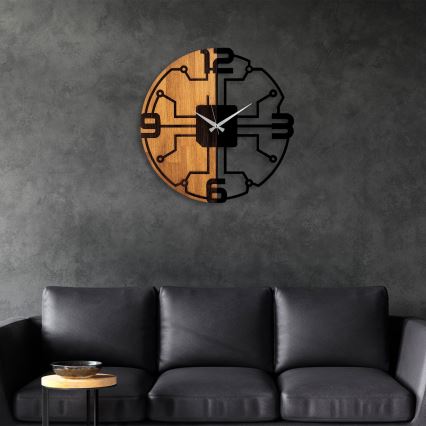 Zidni sat prečnika 56 cm, 1xAA, drvo/metal