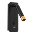 Zidni spot sa USB punjačem 1xG9/35W/230V crno/zlatno