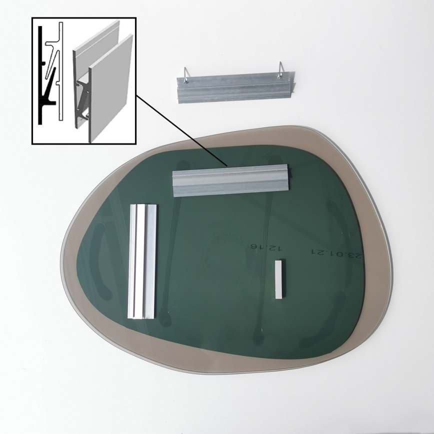 Zidno ogledalo AQUA 55x75 cm, bronzane boje