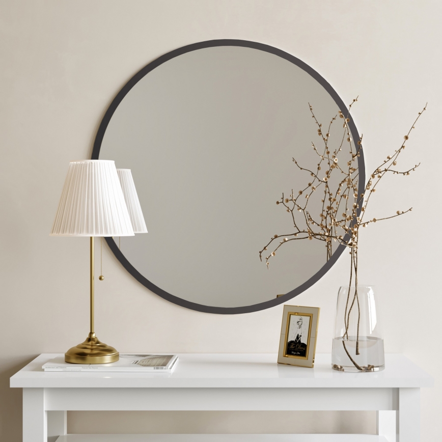 Zidno ogledalo AYNA 60 cm, crno