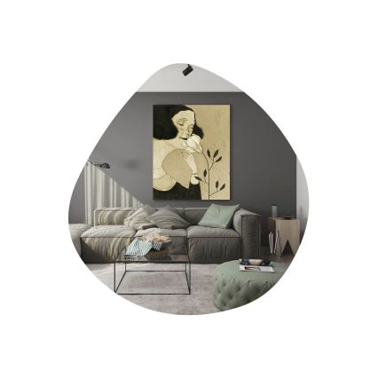 Zidno ogledalo BESSO 60x60 cm crno