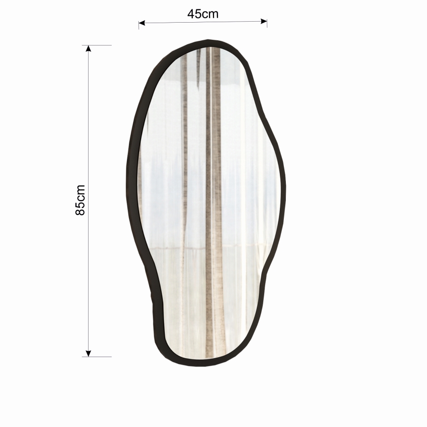 Zidno ogledalo COULDY 85x45 cm crno