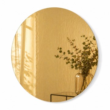 Zidno ogledalo HOUSEVITAMIN, prečnik 30 cm, zlatno