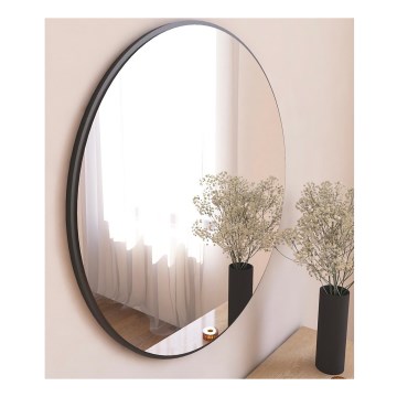 Zidno ogledalo OZZE, prečnik 60 cm, crno