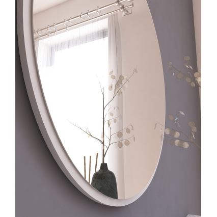 Zidno ogledalo OZZE, prečnika 60 cm, belo