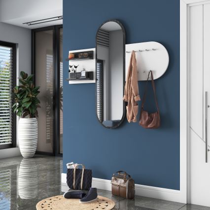 Zidno ogledalo RANI 125x120 cm belo/crno