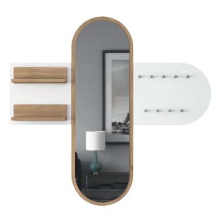 Zidno ogledalo RANI 125x120 cm belo/smeđe