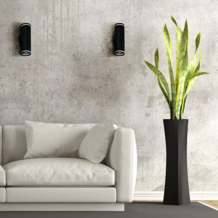 Zidno spot svetlo PARIS 2xGU10/10W/230V IP20 crno