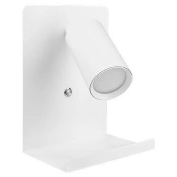 Zidno spot svetlo sa policom i USB punjačem 1xGU10/35W/230V bela
