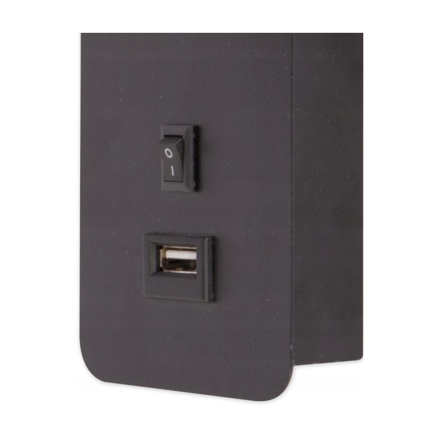 Zidno spot svetlo sa USB punjačem 1xGU10/35W/230V crno