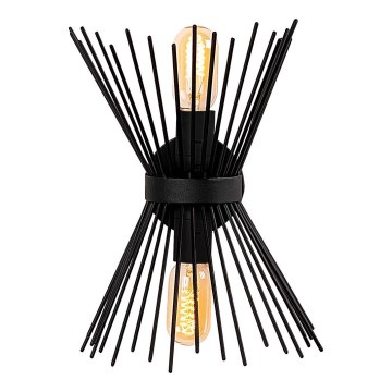 Zidno svetilo KIRPI 2xE27/40W/230V crno