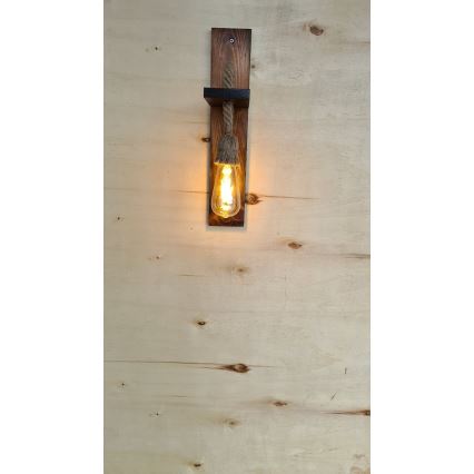 Zidno svetlo AHSAP 1xE27/40W/230V borovina orah
