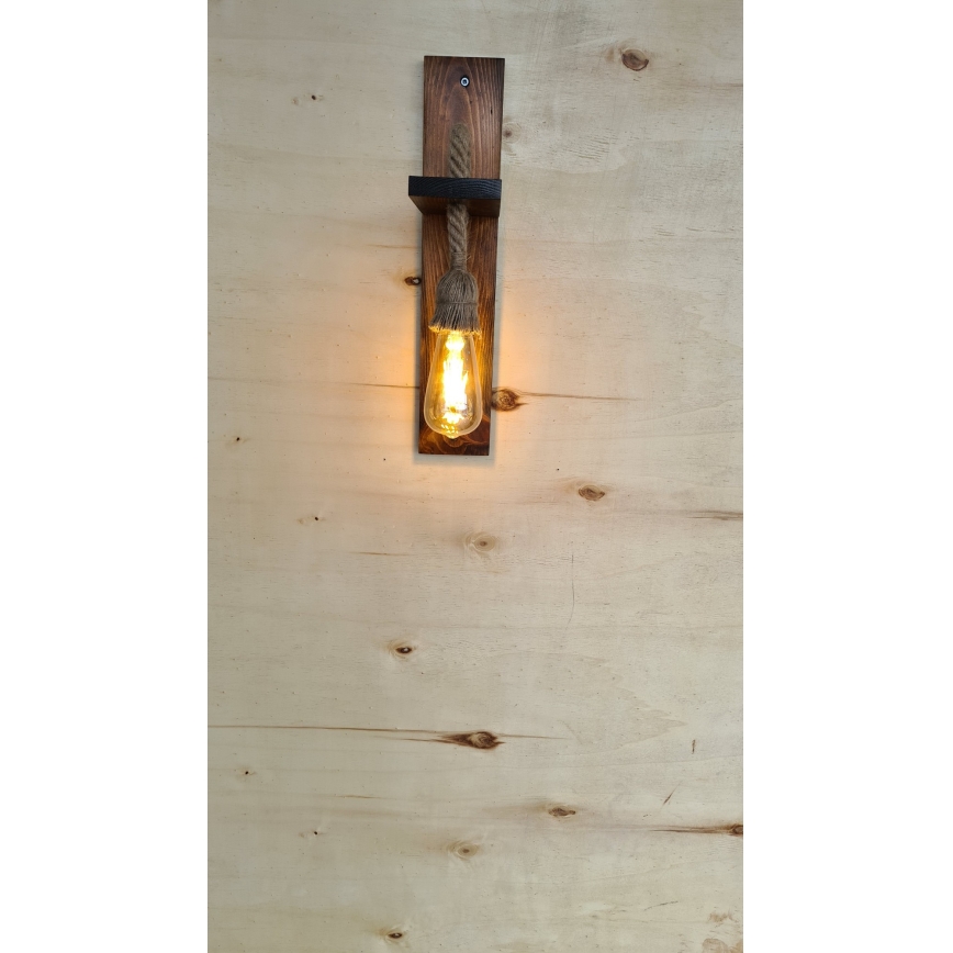 Zidno svetlo AHSAP 1xE27/40W/230V borovina orah