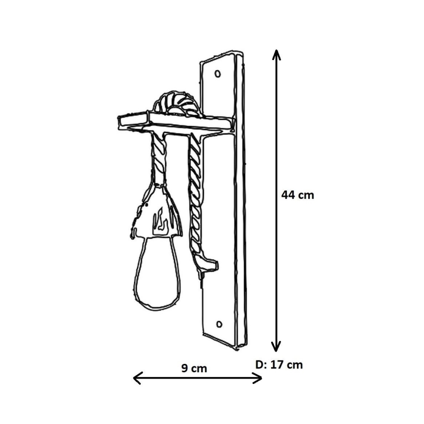 Zidno svetlo AHSAP 1xE27/40W/230V borovina orah