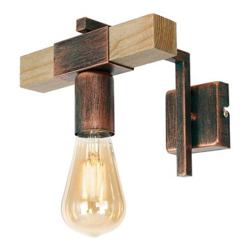 Zidno svetlo HAKON 1xE27/60W/230V borovina