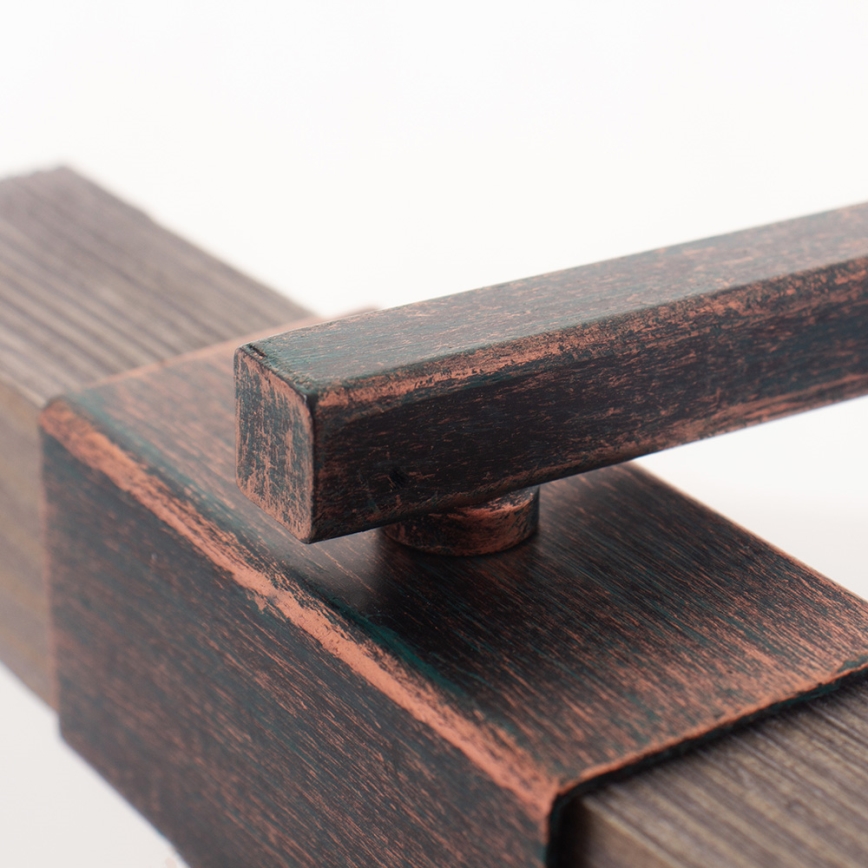 Zidno svetlo HAKON 1xE27/60W/230V borovina/patina