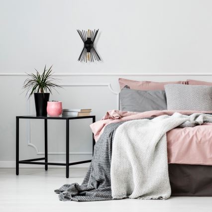 Zidno svetlo KIRPI 2xE27/40W/230V crno