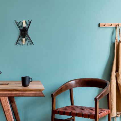 Zidno svetlo KIRPI 2xE27/40W/230V crno