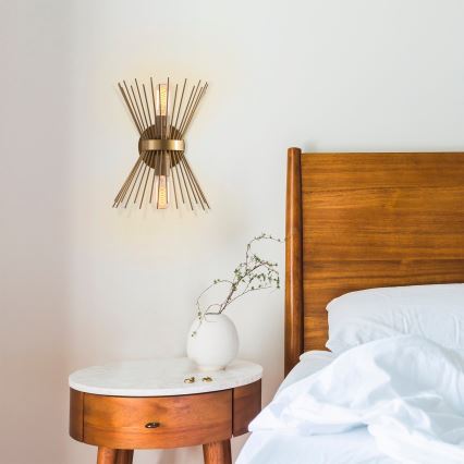 Zidno svetlo KIRPI 2xE27/40W/230V zlatna