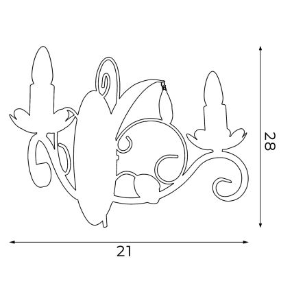 Zidno svetlo LUCE 2xE14/60W/230V