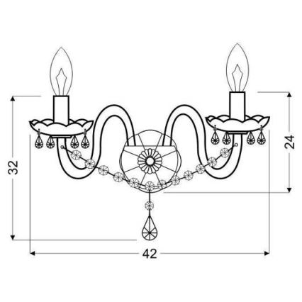 Zidno svetlo MARIA TERESA 2xE14/40W/230V