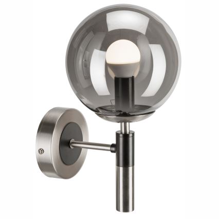 Zidno svetlo ROLLO 1xE14/5W/230V mat hrom/zadimljeno staklo