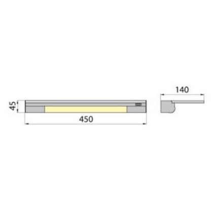 Zidno svetlo sa policom APERA T5 G5/8W/230V 45 cm