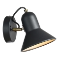 Zidno usmereno svetlo ASTAMA 1xE27/40W/230V crna/mesing