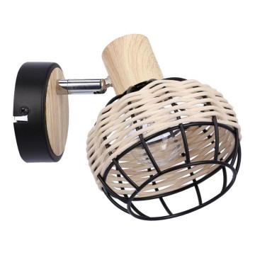 Zidno usmereno svetlo TAJGA 1xE14/40W/230V ratan/crna