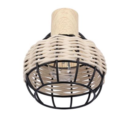 Zidno usmereno svetlo TAJGA 1xE14/40W/230V ratan/crna