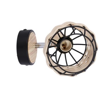 Zidno usmereno svetlo TAJGA 1xE14/40W/230V ratan/crna
