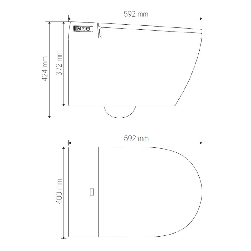 Viseće WC šolje sa bideom TISVILDELEJE 1600W/230V bela + daljinski upravljač