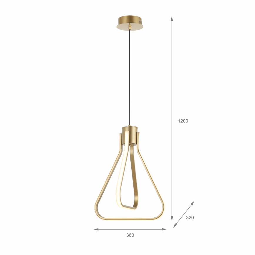 ZING LED luster na sajli 19W/230V zlatna