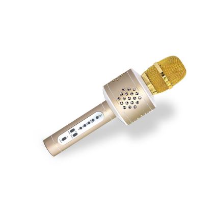 Zlatni karaoke mikrofon 6W/5V 1500 mAh Bluetooth