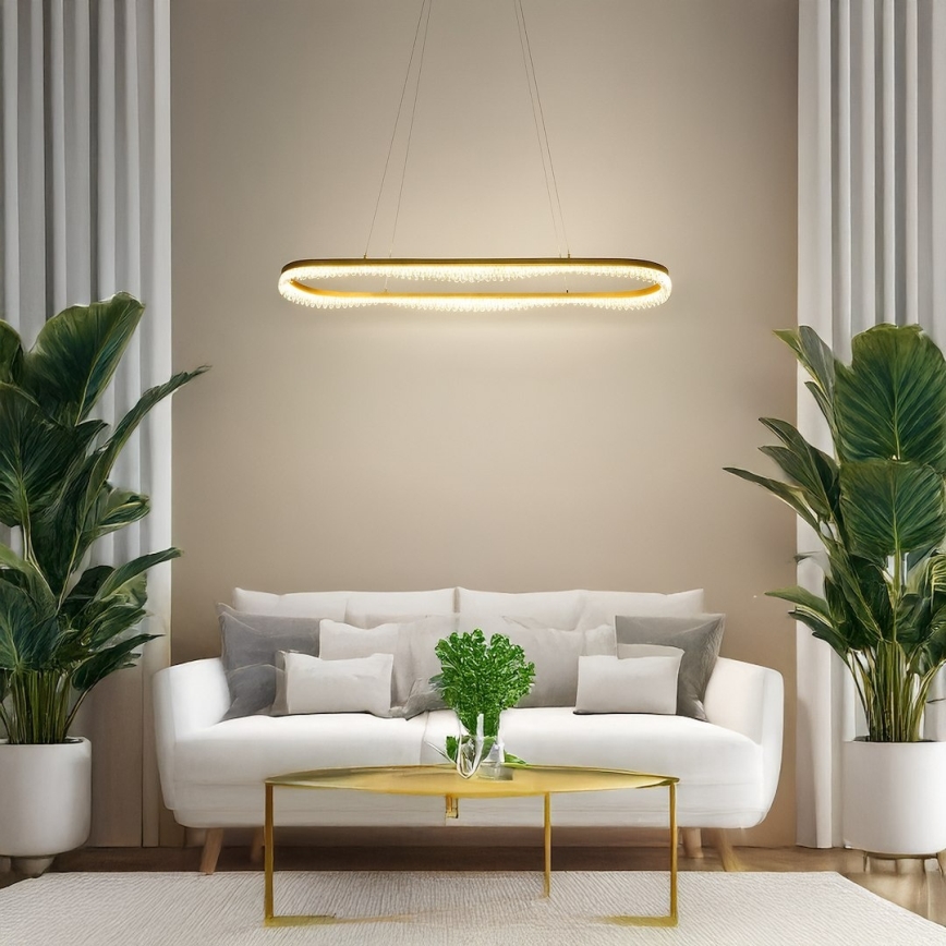 Zlatni LED luster na sajli LED/45W/230V