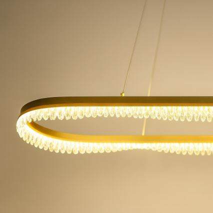 Zlatni LED luster na sajli LED/45W/230V
