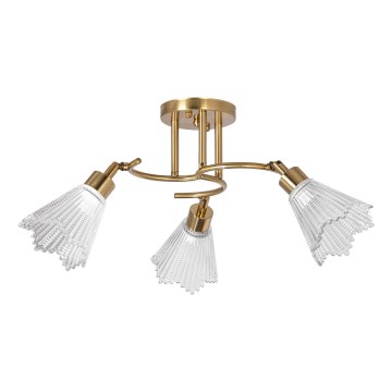 Zlatni luster na šipci 3xE14/60W/230V