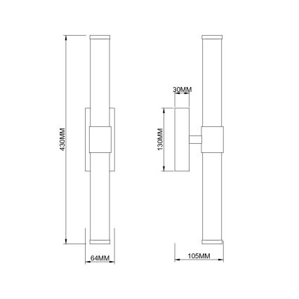 Zuma Line - LED zidna lampa LED/8W/230V mesing