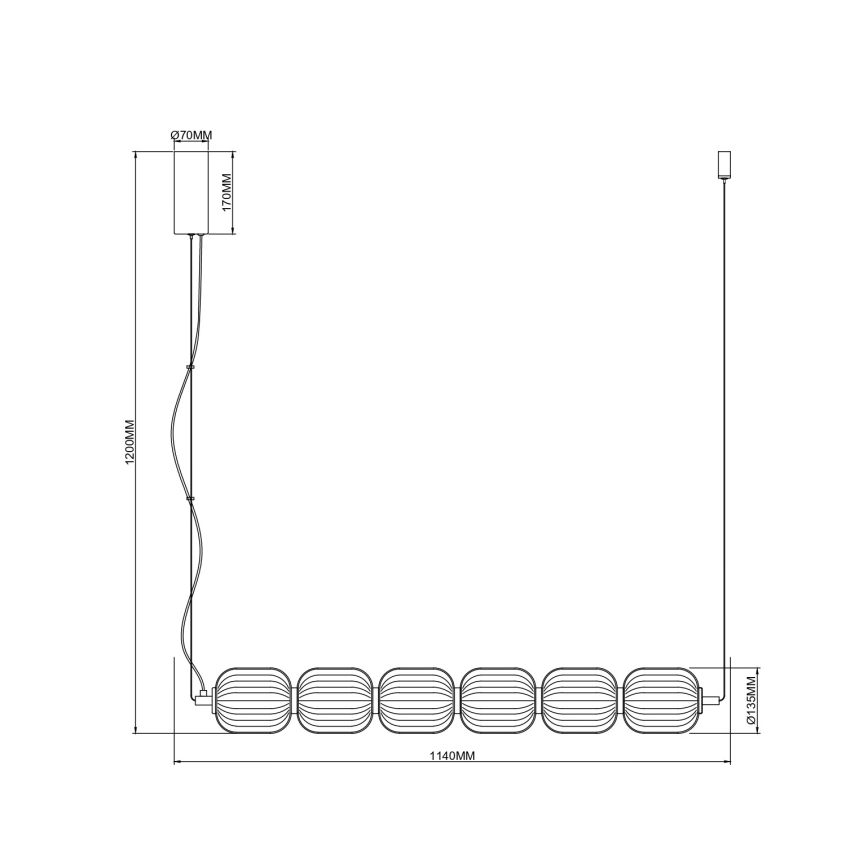 Zuma Line - LED luster na sajli LED/50W/230V zlatna