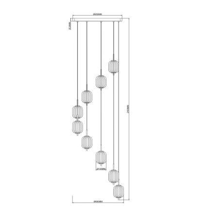Zuma Line - LED luster na sajli LED/55W/230V prečnik 63 cm zlatna