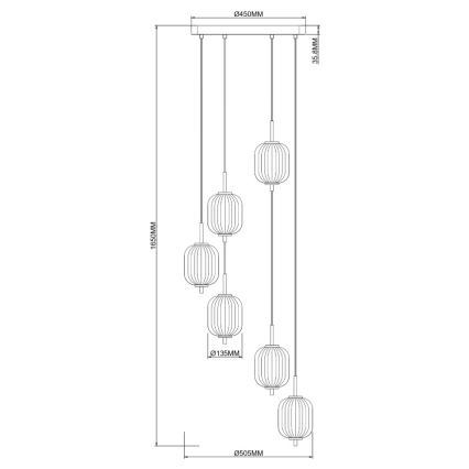 Zuma Line - LED luster na sajli LED/34W/230V pr. 50,5 cm zlatna