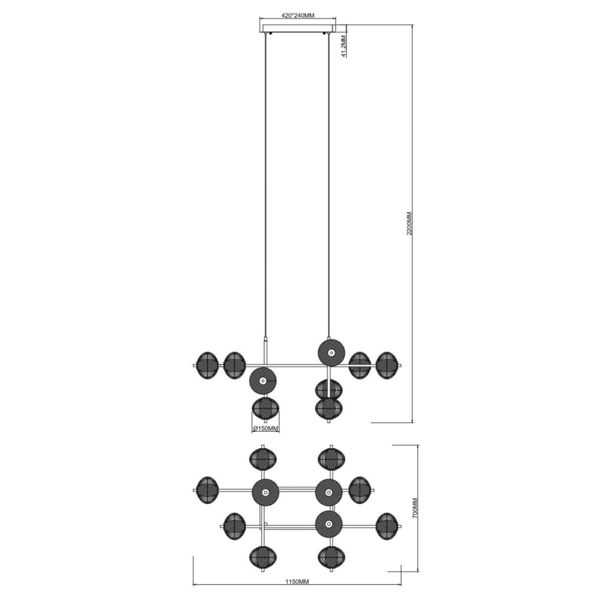 Zuma Line - LED luster na sajli LED/63W/230V zlatna