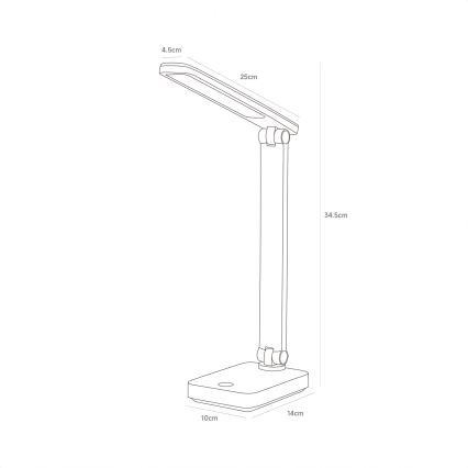 Zuma Line - LED punjiva stona lampa LED/8W/1200 mAh 3000/4500/6000K CRI 90 crna