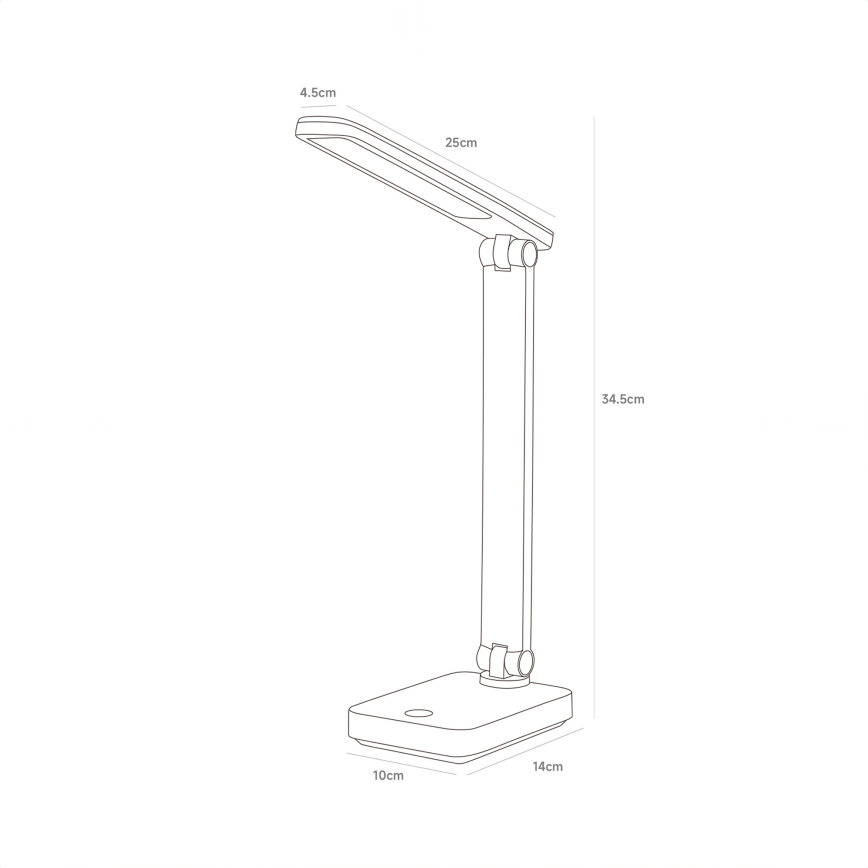 Zuma Line - LED punjiva stona lampa LED/8W/1200 mAh 3000/4500/6000K CRI 90 bela