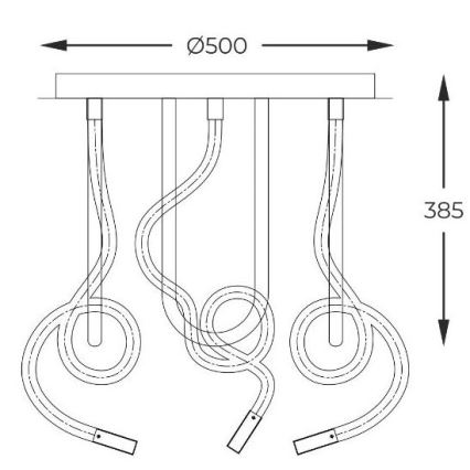 Zuma Line - LED plafonski luster LED/45W/230V 3000/4000/6000K crna