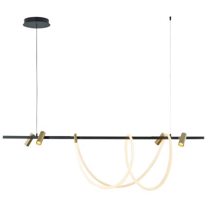 Zuma Line - LED prigušiva luster na sajli LED/60W + LED/7,5W/230V 2700-6000K crna/zlatna + daljinski upravljač
