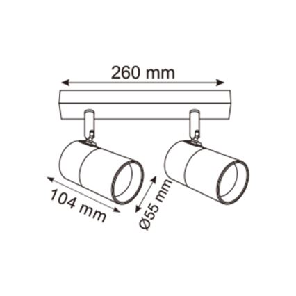 Zuma Line - Spot svetlo 2xGU10/50W/230V crno/zlatno