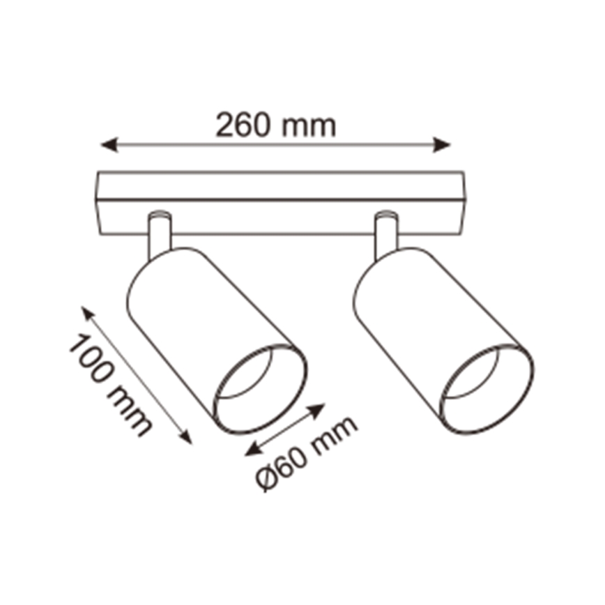 Zuma Line - Spot svetiljka 2xGU10/50W/230V crna/siva